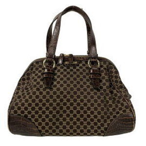 CELINE Paris Macadam handbag Black x light leather